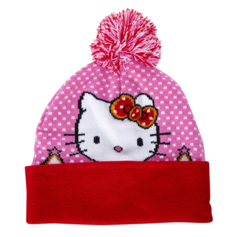 NWT HELLO KITTY GINGERBREAD POM HAT